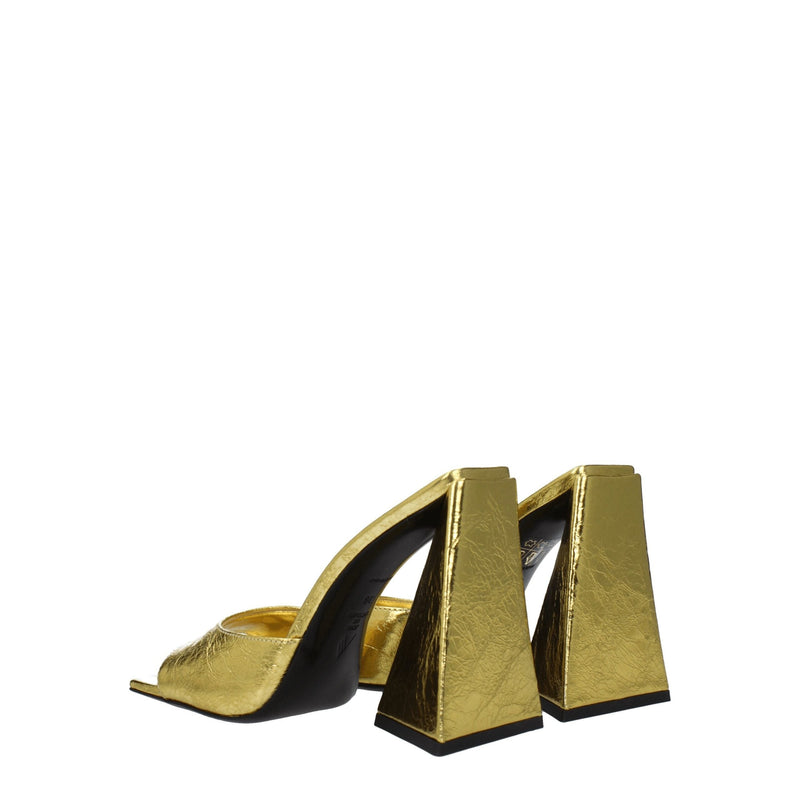Gold Leather Platforms The Attico