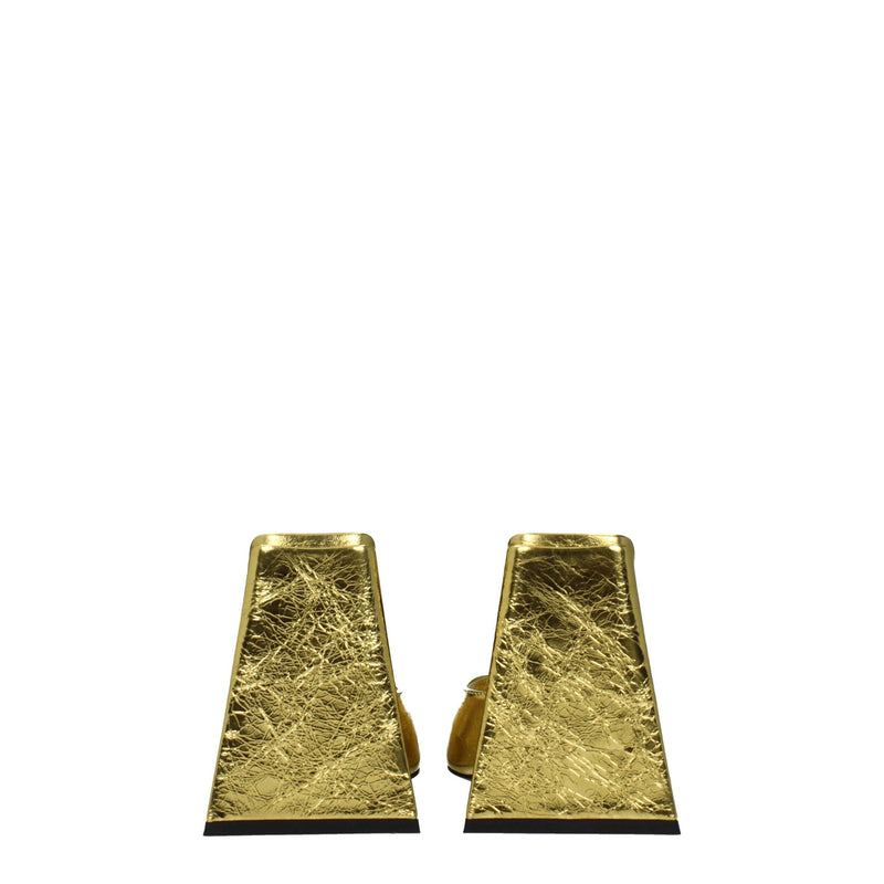 Gold Leather Platforms The Attico