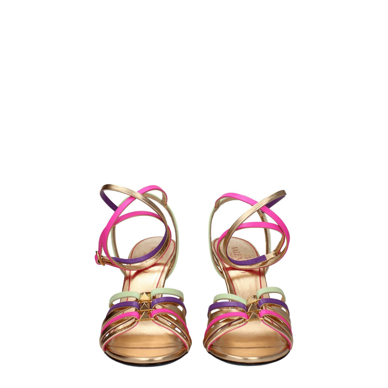 Multicolor Leather Stiletto Heels Sandals Valentino Garavani