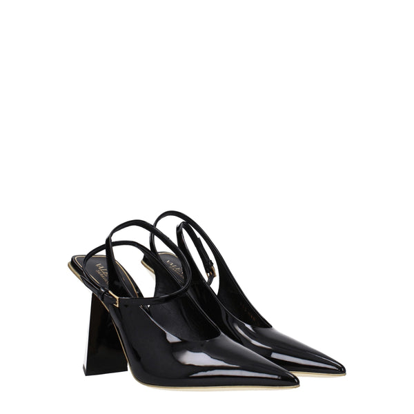 Black Leather Sandals Valentino Garavani