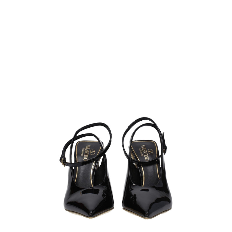 Black Leather Sandals Valentino Garavani