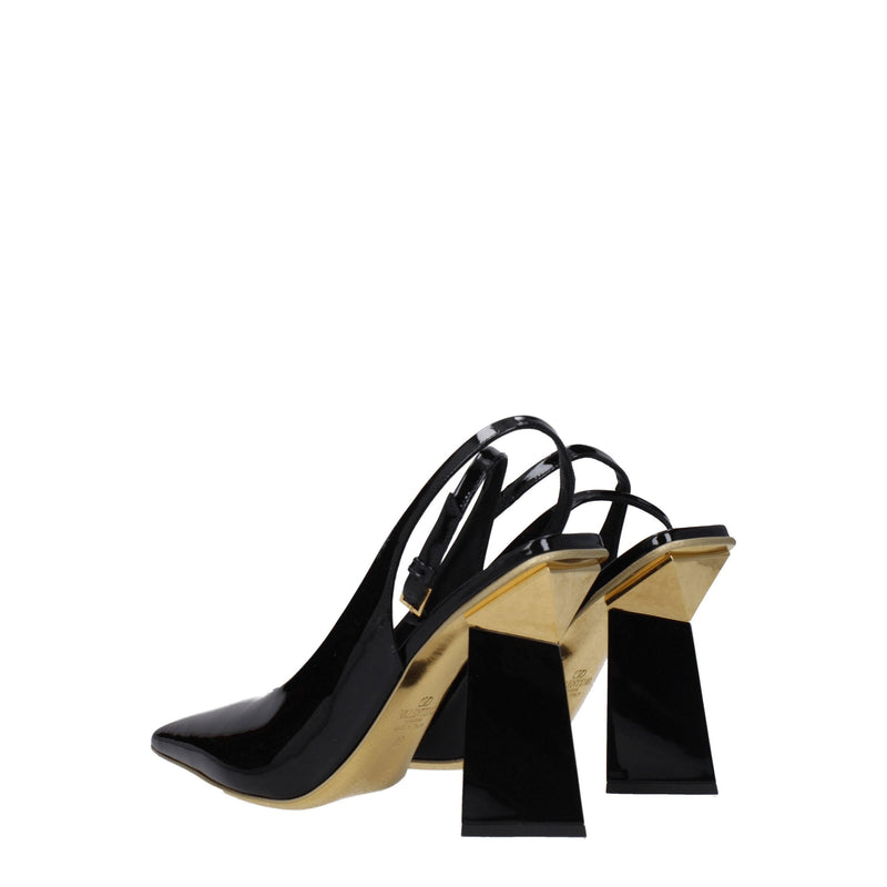 Black Leather Sandals Valentino Garavani