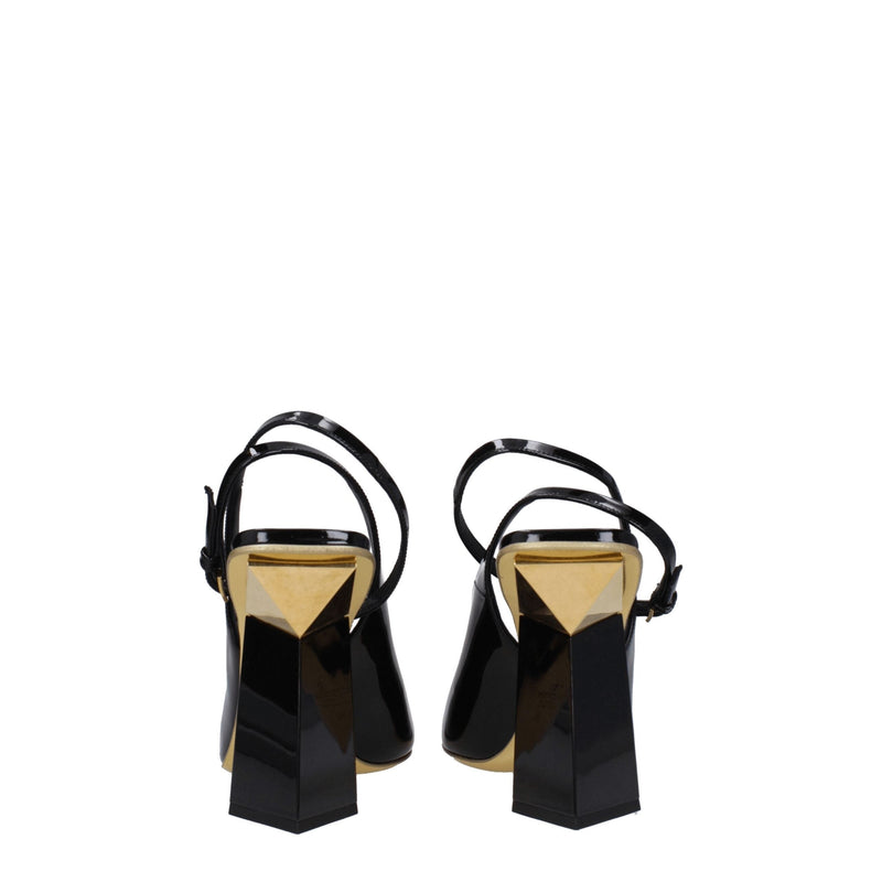 Black Leather Sandals Valentino Garavani