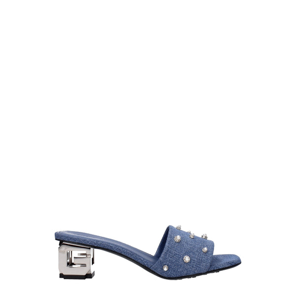 Blue Fabric Flat Sandals Givenchy