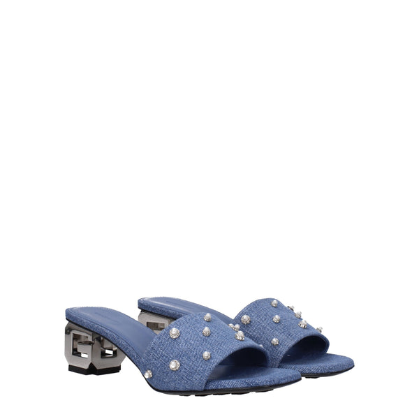Blue Fabric Flat Sandals Givenchy