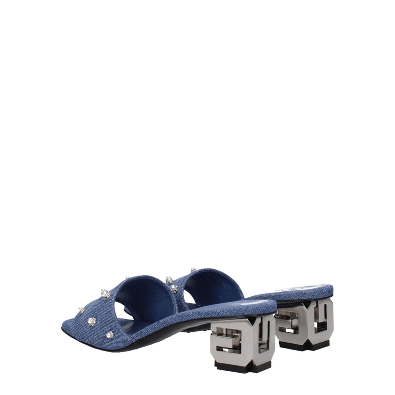Blue Fabric Flat Sandals Givenchy
