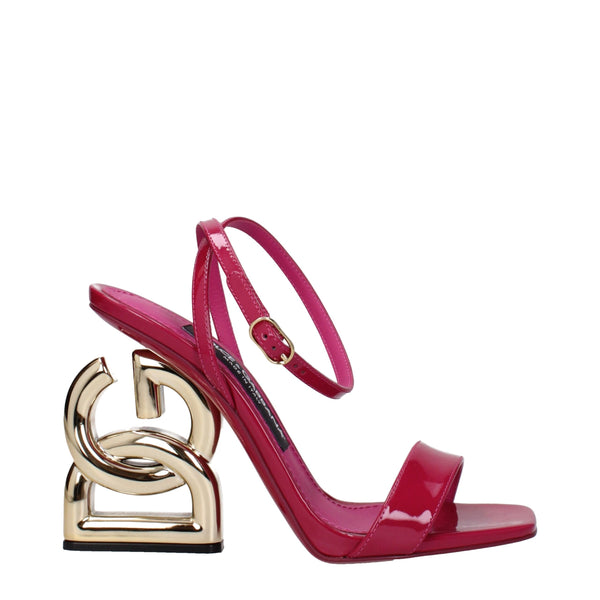 Pink Leather Stiletto Heels Sandals Dolce & Gabbana