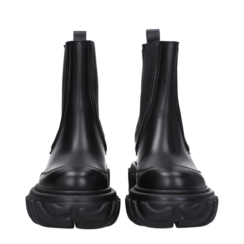 Black Leather Ankle Boots Off-White