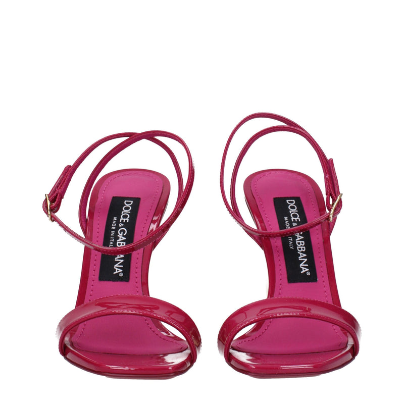 Pink Leather Stiletto Heels Sandals Dolce & Gabbana
