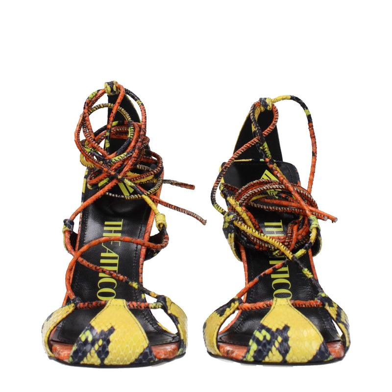 Orange Leather Stiletto Heels Sandals The Attico