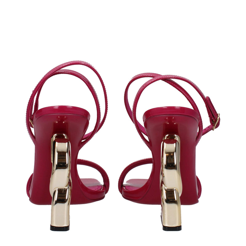 Pink Leather Stiletto Heels Sandals Dolce & Gabbana