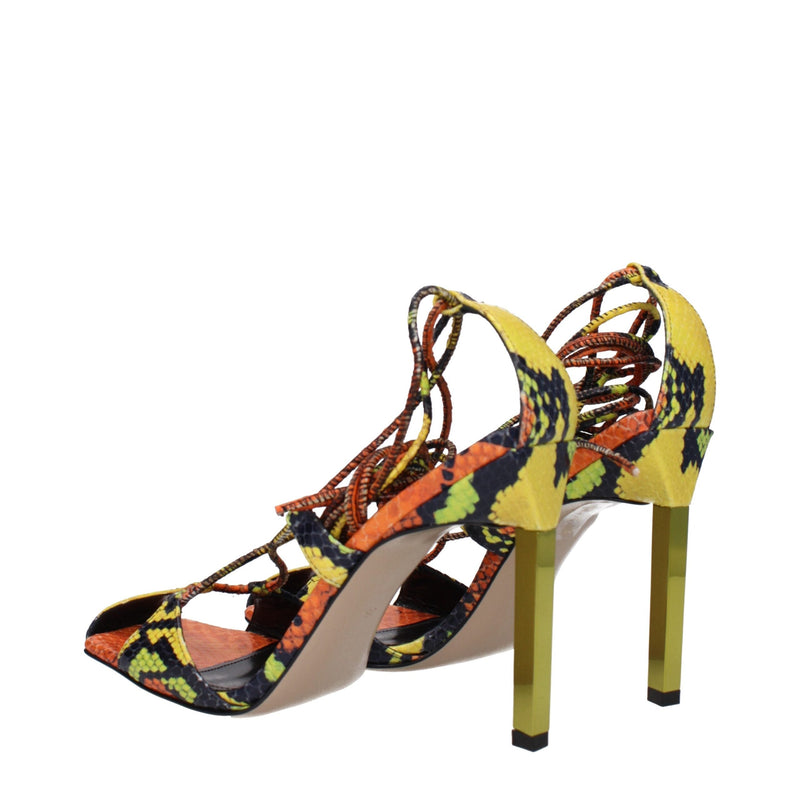 Orange Leather Stiletto Heels Sandals The Attico
