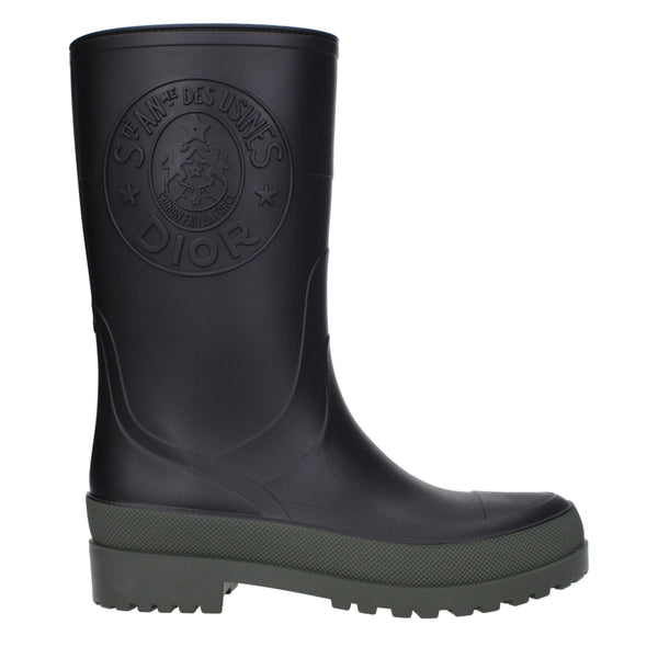 Black Cotton Rain Boots Christian Dior