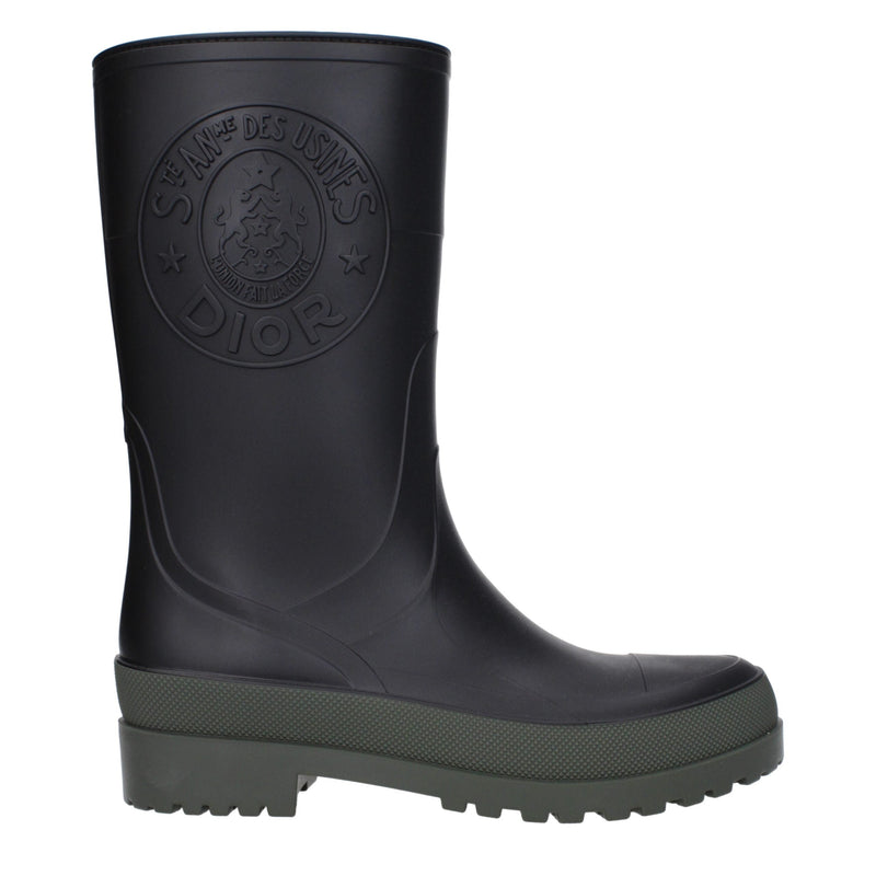 Black Cotton Rain Boots Christian Dior