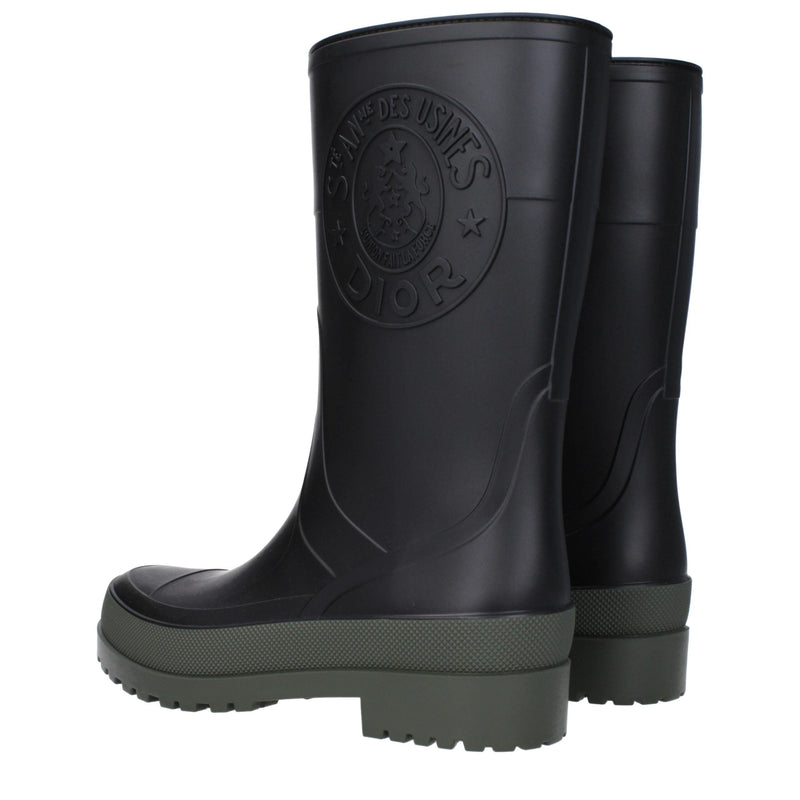 Black Cotton Rain Boots Christian Dior