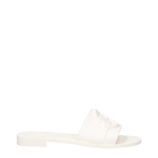 White Cotton Slippers Sandals Moncler
