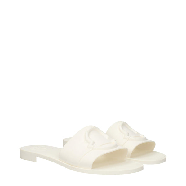 White Cotton Slippers Sandals Moncler