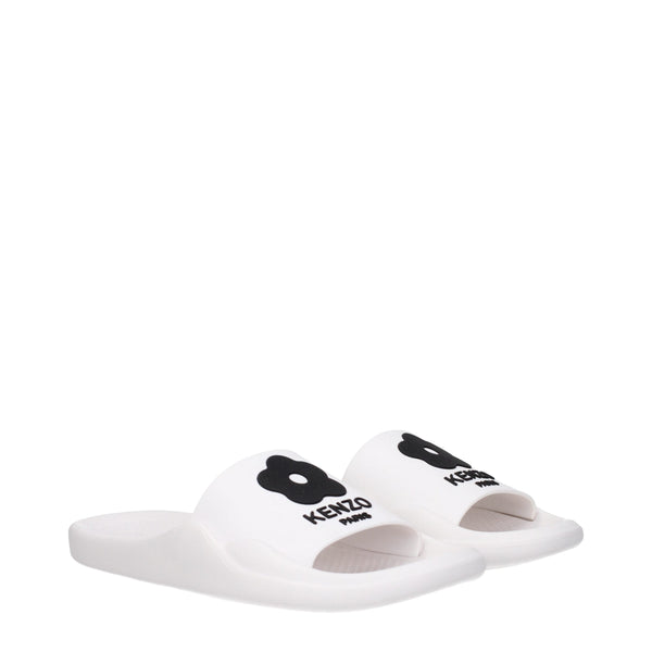 White Cotton Slippers Sandals Kenzo