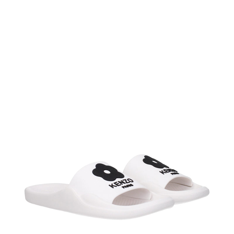 White Cotton Slippers Sandals Kenzo