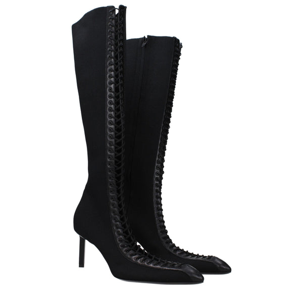Black Fabric Lace-Up Boots Givenchy