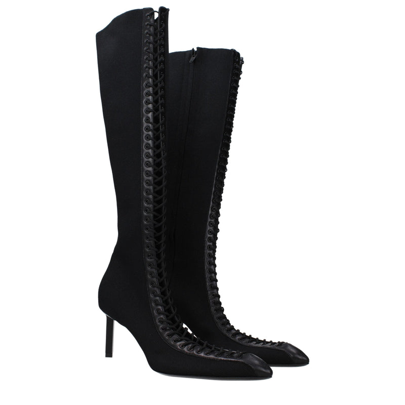 Black Fabric Lace-Up Boots Givenchy