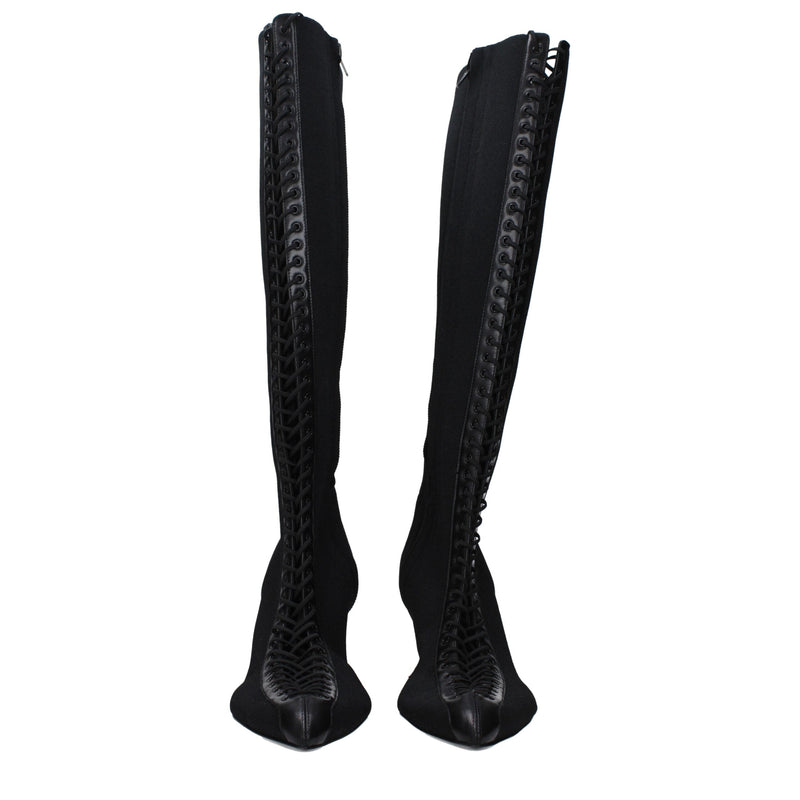 Black Fabric Lace-Up Boots Givenchy