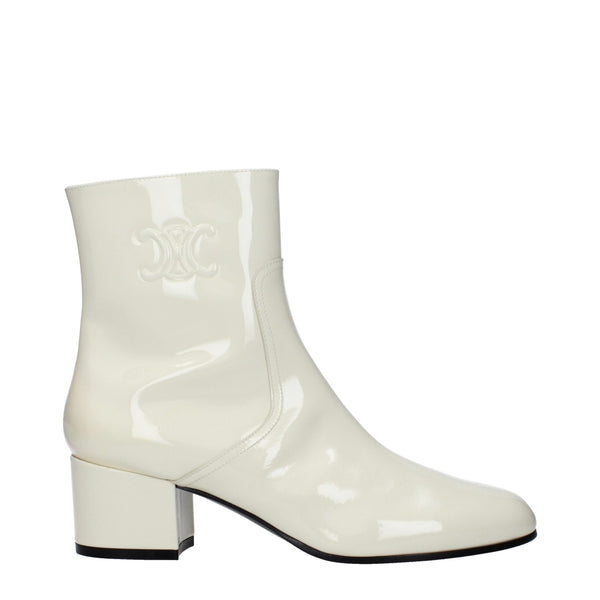 Beige Leather Ankle Boots Celine