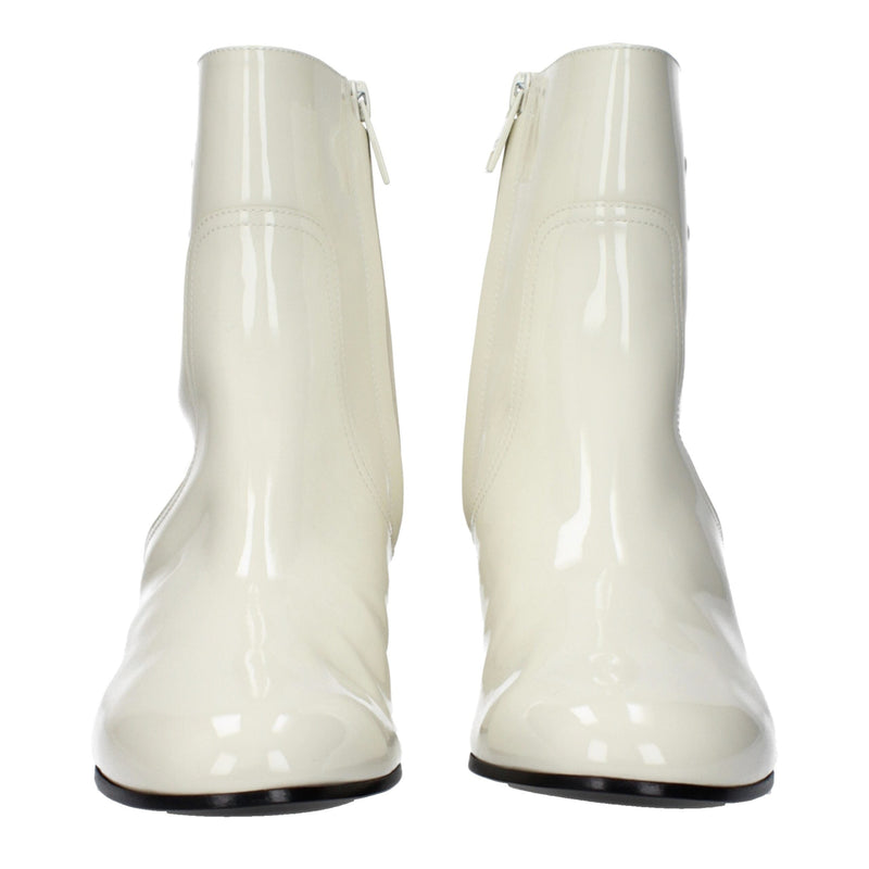 Beige Leather Ankle Boots Celine