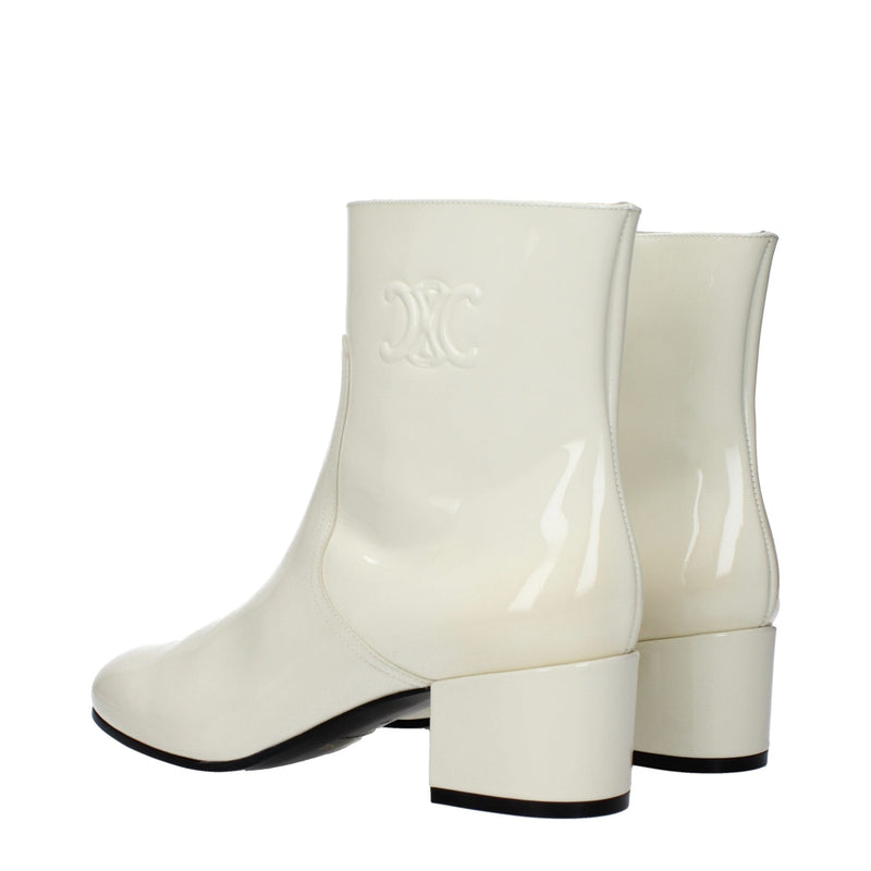 Beige Leather Ankle Boots Celine