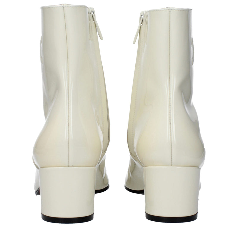 Beige Leather Ankle Boots Celine