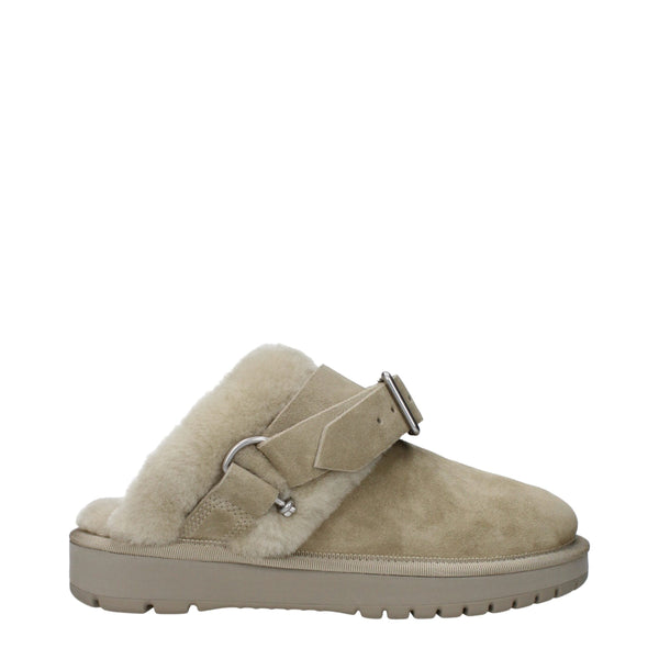 Green Leather Slippers Sandals Burberry