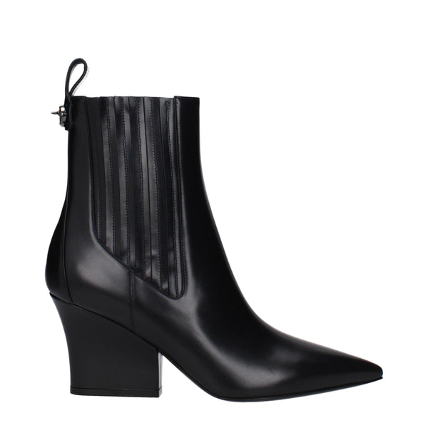 Black Leather Ankle Boots Valentino Garavani