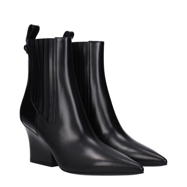 Black Leather Ankle Boots Valentino Garavani