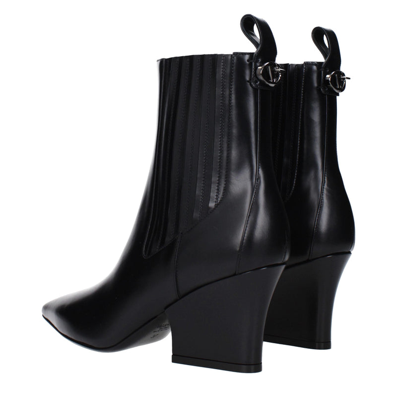 Black Leather Ankle Boots Valentino Garavani