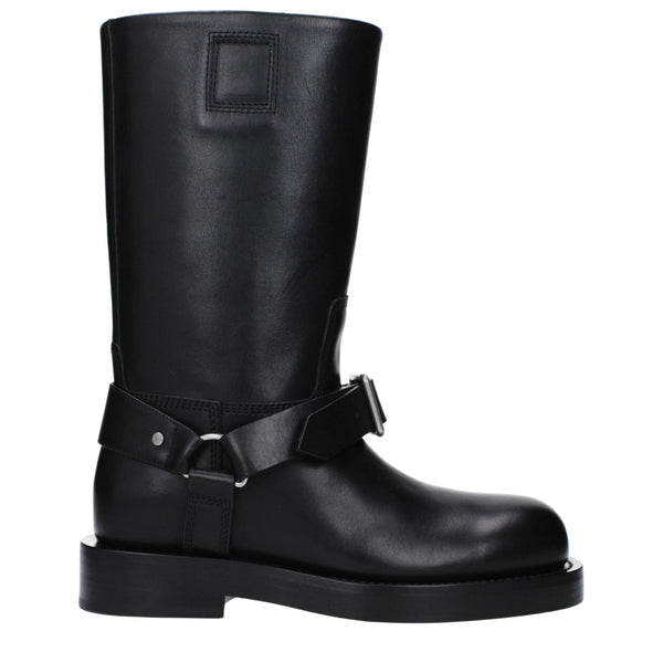 Black Leather Boots Burberry