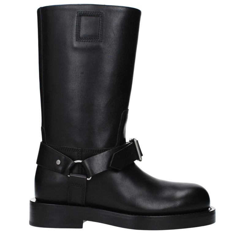 Black Leather Boots Burberry