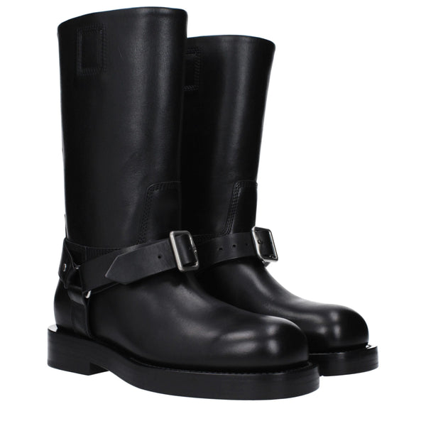 Black Leather Boots Burberry