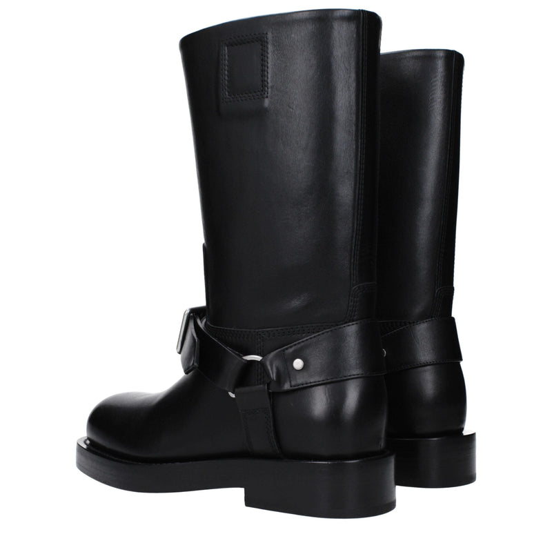 Black Leather Boots Burberry