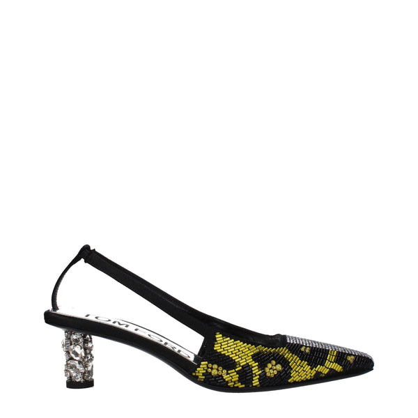Yellow Satin Stiletto Heels Sandals Tom Ford