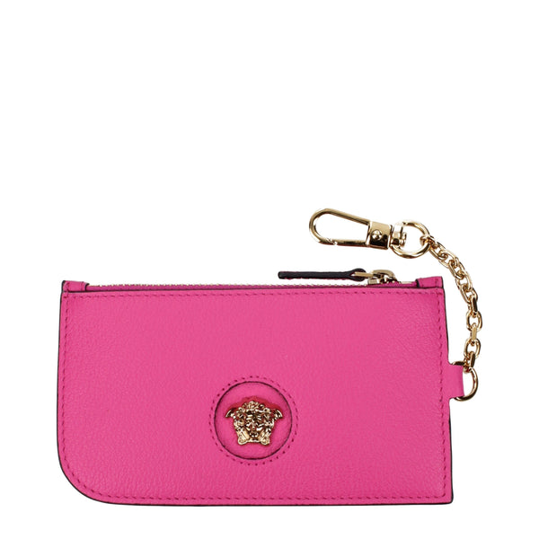Pink Leather Wallets Versace