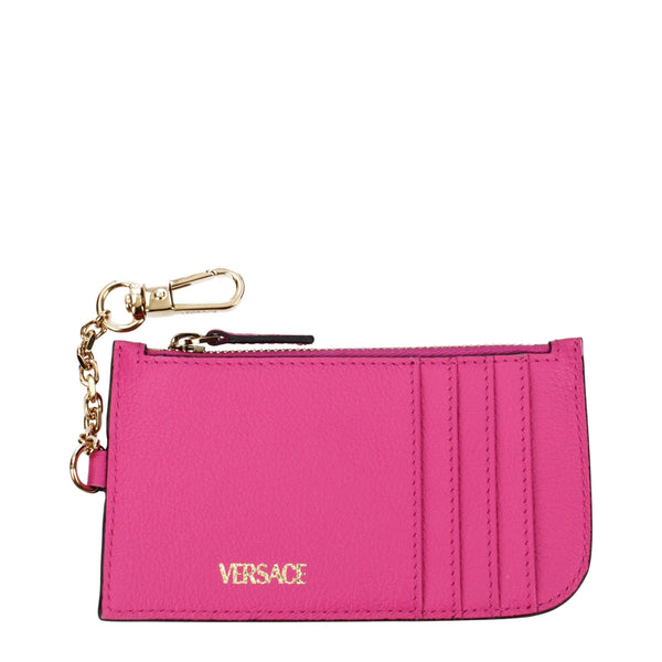 Pink Leather Wallets Versace