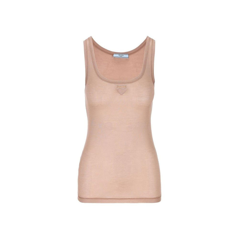 Sleeveless Logo Top Prada