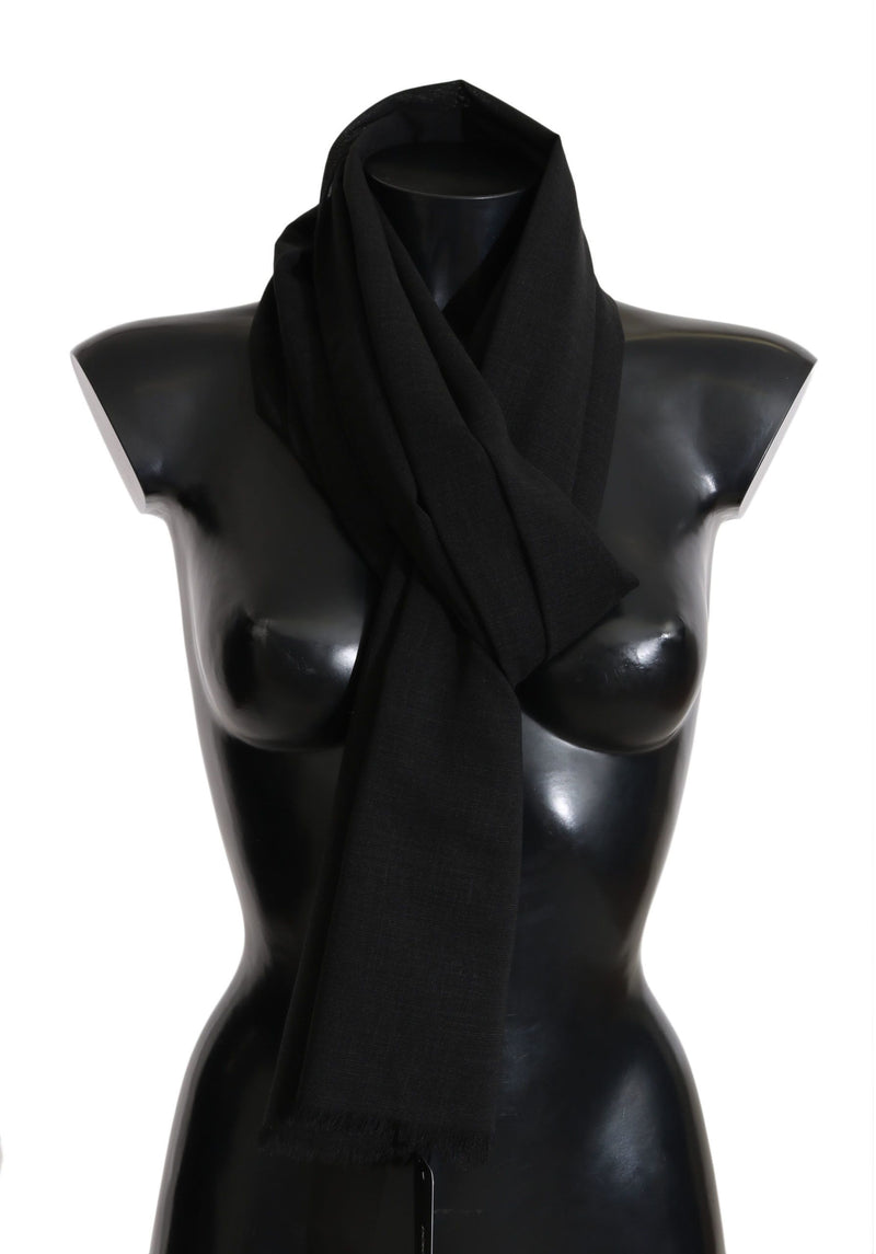 Elegant Black Wool Blend Scarf Dolce & Gabbana