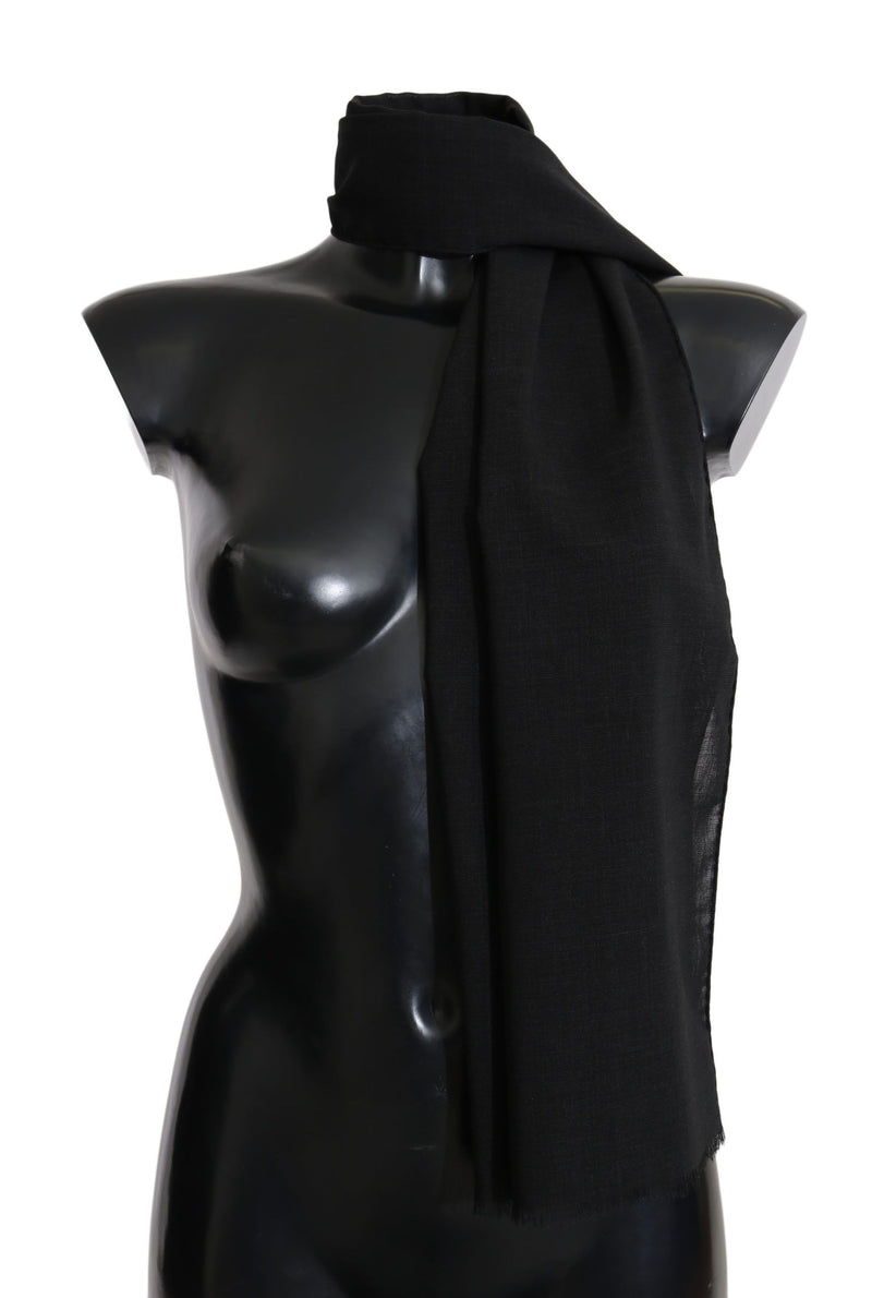 Elegant Black Wool Blend Scarf Dolce & Gabbana