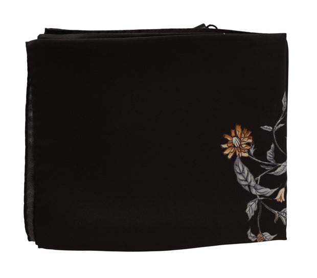 Elegant Silk Scarf Wrap in Luxe Brown Dolce & Gabbana