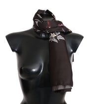 Elegant Silk Scarf Wrap in Luxe Brown Dolce & Gabbana