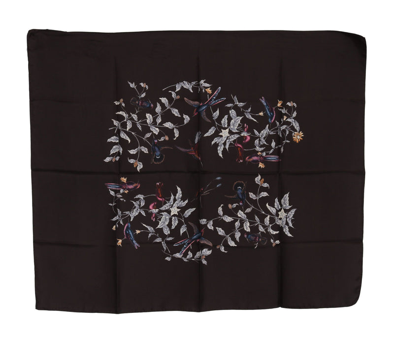 Elegant Silk Scarf Wrap in Luxe Brown Dolce & Gabbana