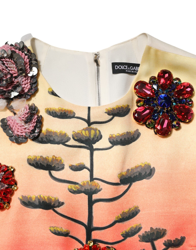 Multicolor Crystal Embellished A-line Mini Dress Dolce & Gabbana