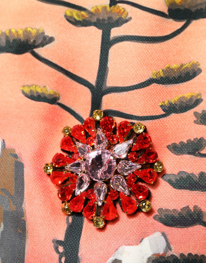 Multicolor Crystal Embellished A-line Mini Dress Dolce & Gabbana