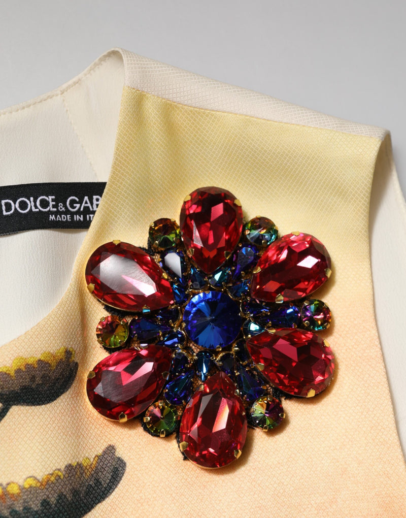 Multicolor Crystal Embellished A-line Mini Dress Dolce & Gabbana